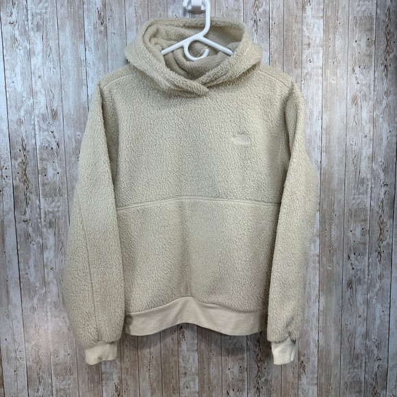 The North Face Tops - The North Face Womens Fleece Sherpa Hoodie Kangaroo‎ Pocket Cream Size S